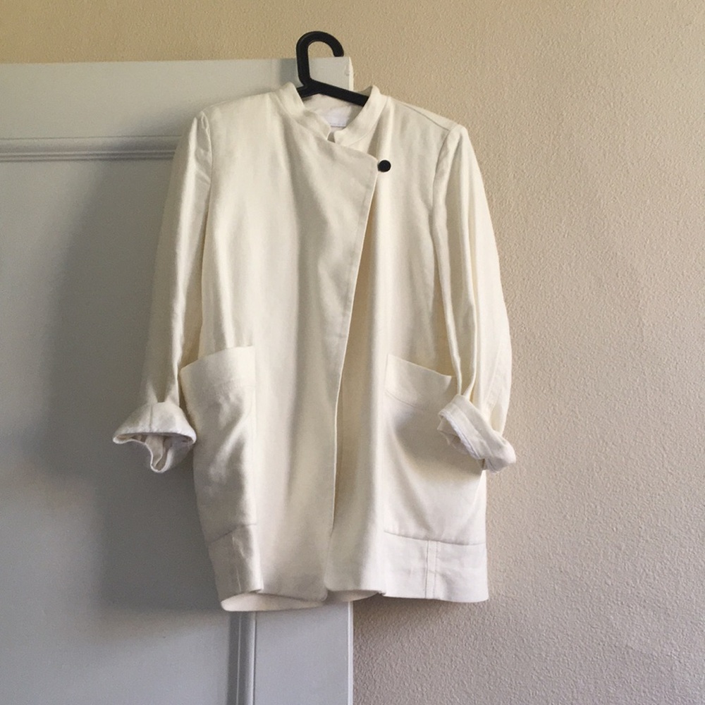 (Sold) XS Mango premium Ivory linen jacket